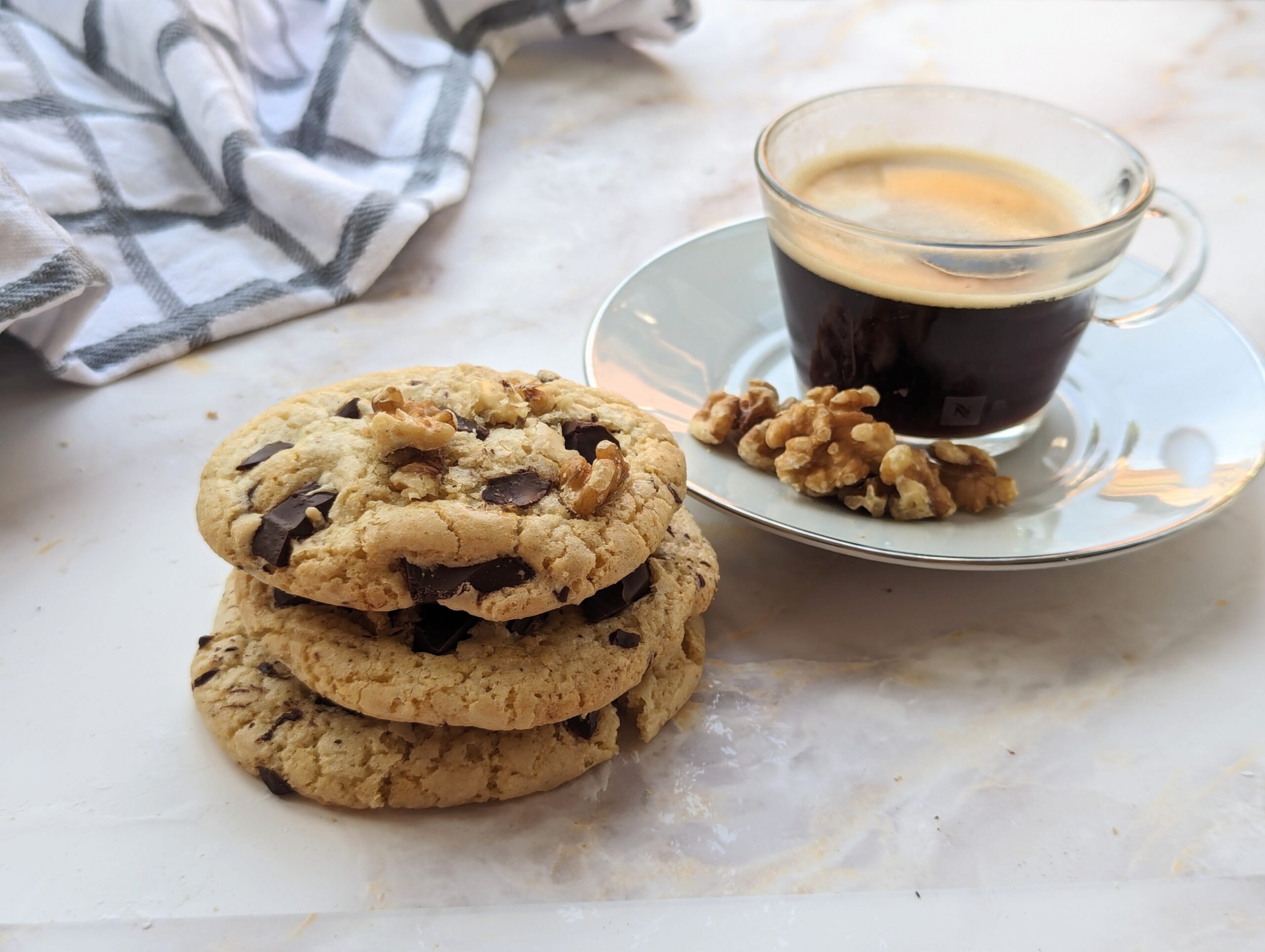 gluten and dairy free coffee and walnut cookies
